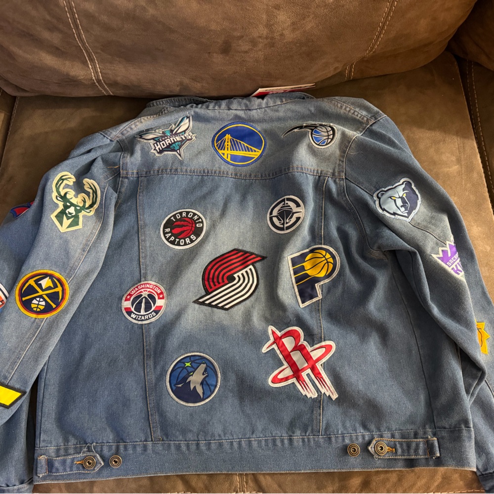 NBA Denim Jacket with Team Logos
